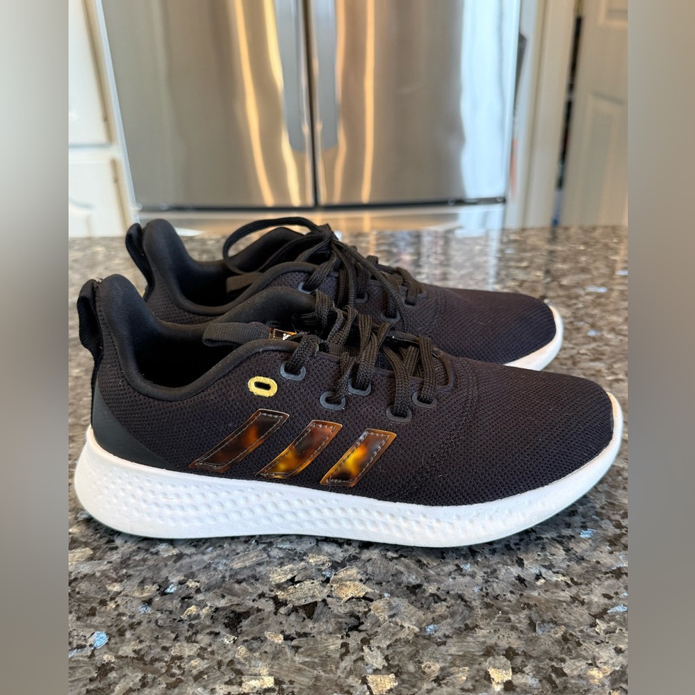 Adidas Women's Puremotion Running Shoe Black Animal Print Size 6.5  Cloud Foam
